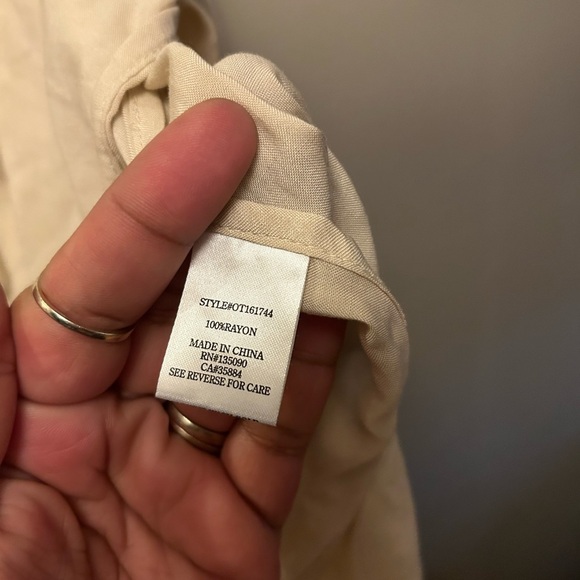 Others Follow shirt - cream boho bell sleeves open shoulder lace accents NWT - Picture 10 of 10